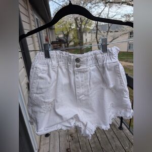 White Denim Mini Shorts